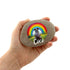 Rainbow Staffordshire Bull Terrier Grey Personalised Pebble